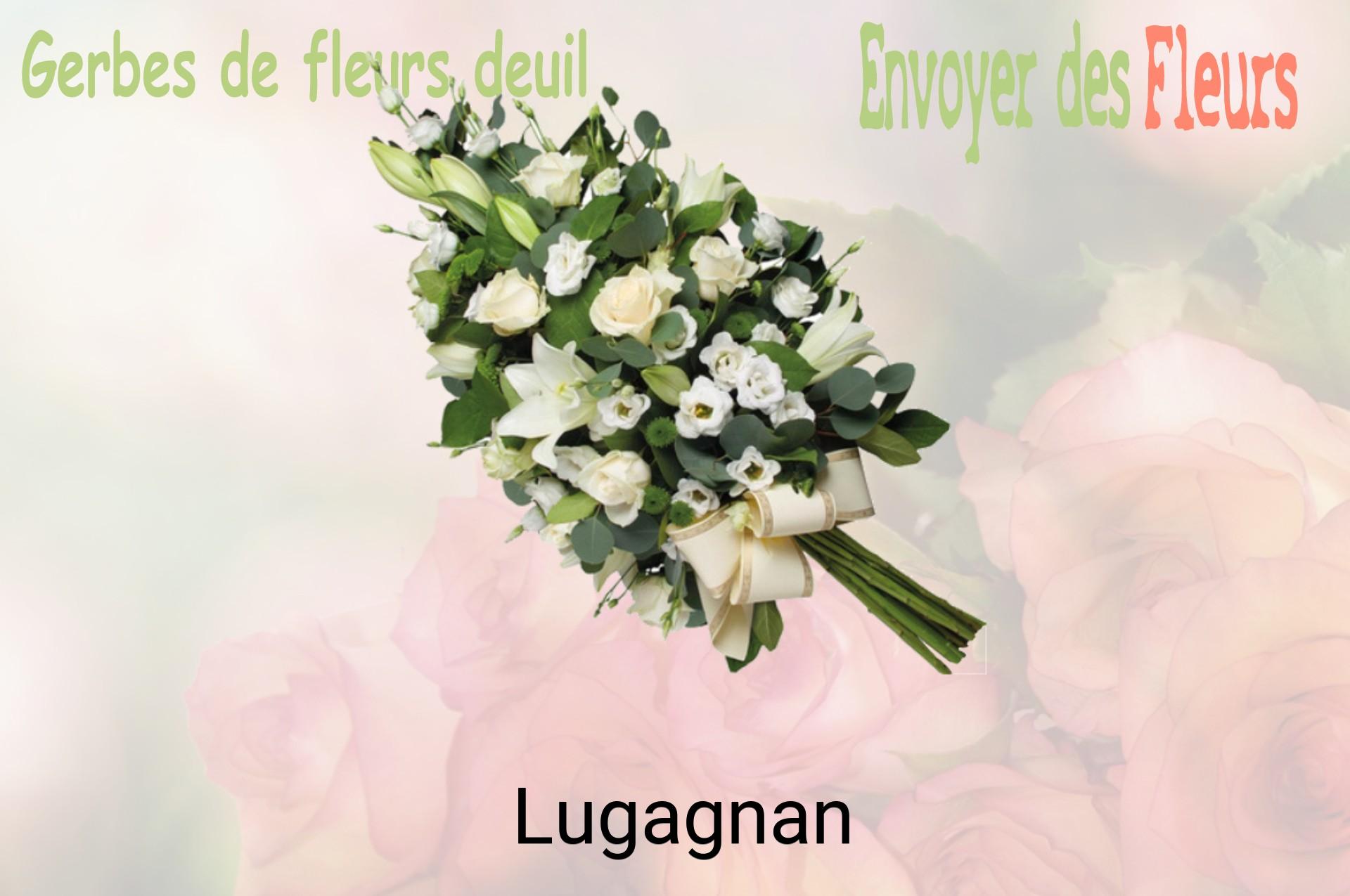 Gerbe de fleurs de deuil livrée à Lugagnan